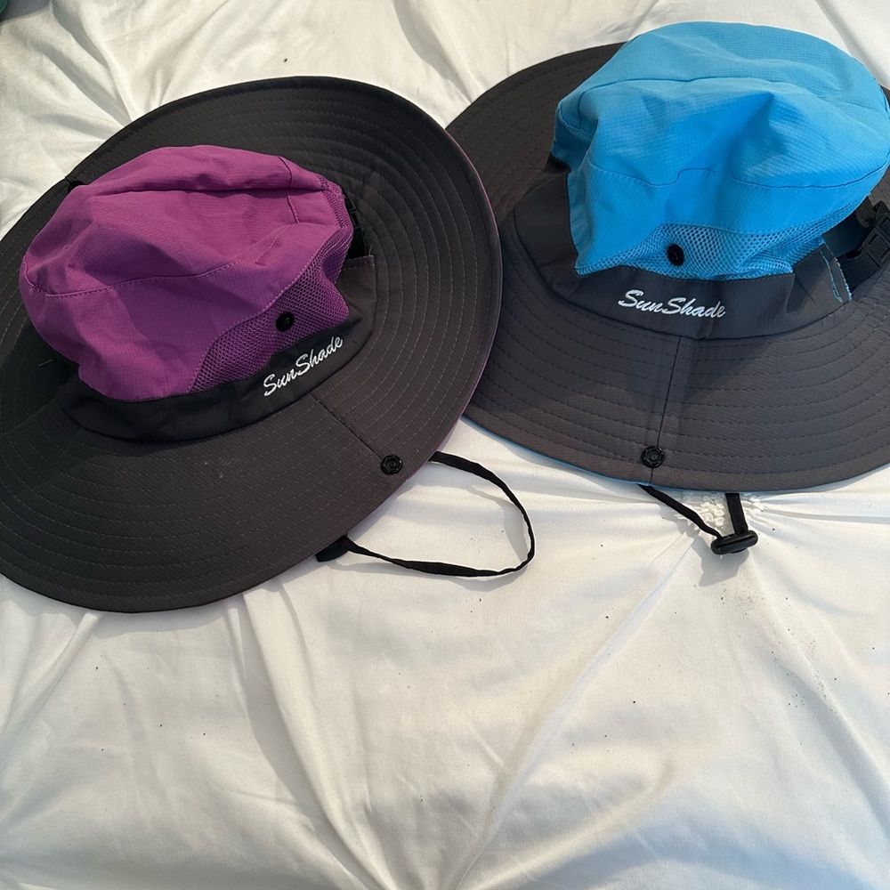 Women's Purple and Blue Wide Brim Hats